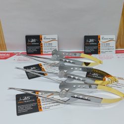 Micro Bayonet Scissors Str / Cvd. Size 220mm Neuro Surgery scissors. 3pcs set $1200. 1pcs $500