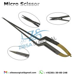 Bayonet Micro Scissors - str - Perfect Size 220mm - Material Stainless Steel - Price $200 / Whatsapp: +92- 301-3085248 - Brand name: Zibsa Surgical